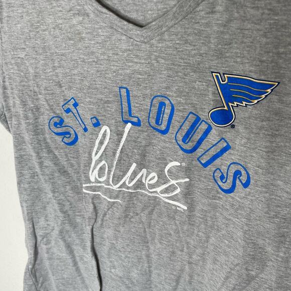 NWT St. Louis Blues Gray V-Neck Women's Top womens size large - Picture 2 of 5